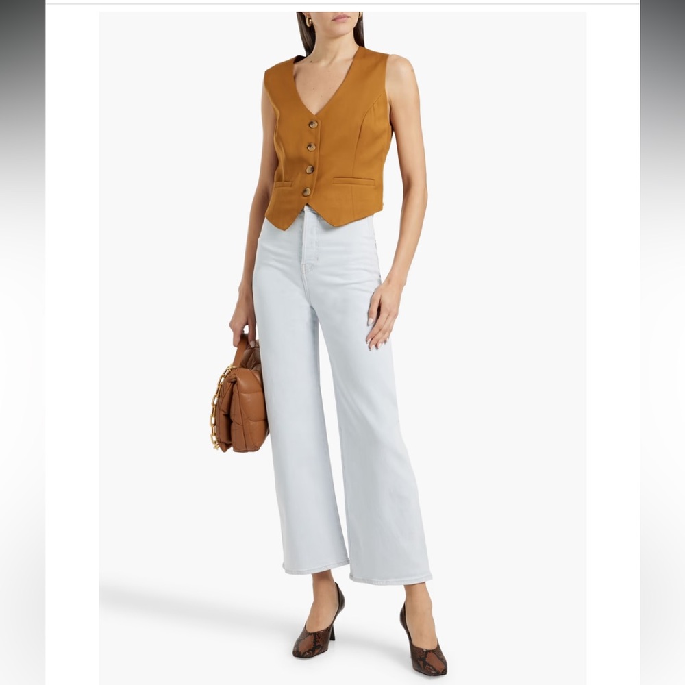 Veronica Beard Grant Wide Leg Extra High Rise Cropped Jeans